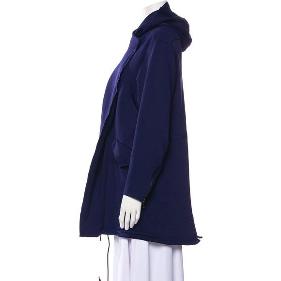 Carbon38 Anorak Performance Knit Jacket Asymmetrical Zip Navy Blue Sz S - Picture 2 of 5